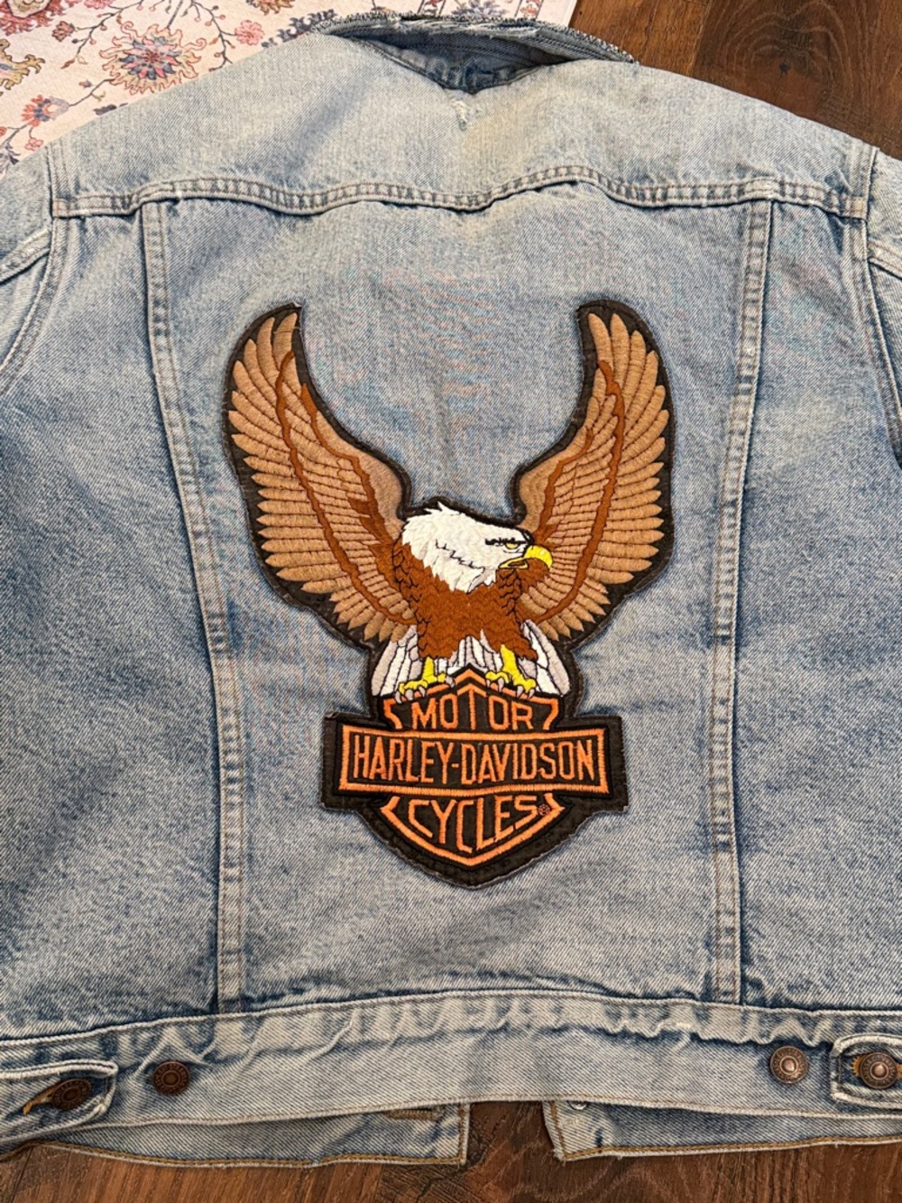 Vintage Levi’s Jean Jacket Harley Davidson Patch